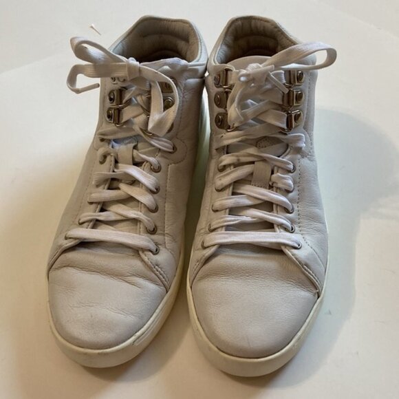 Rag & Bone White High Top Leather Sneakers Size 37  Designer Shoes - Picture 5 of 12